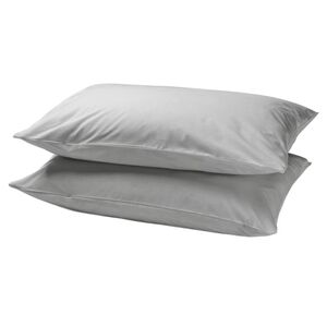 Ikea Dvala Pillow Case in Gray 100% Natural Cotton NEW